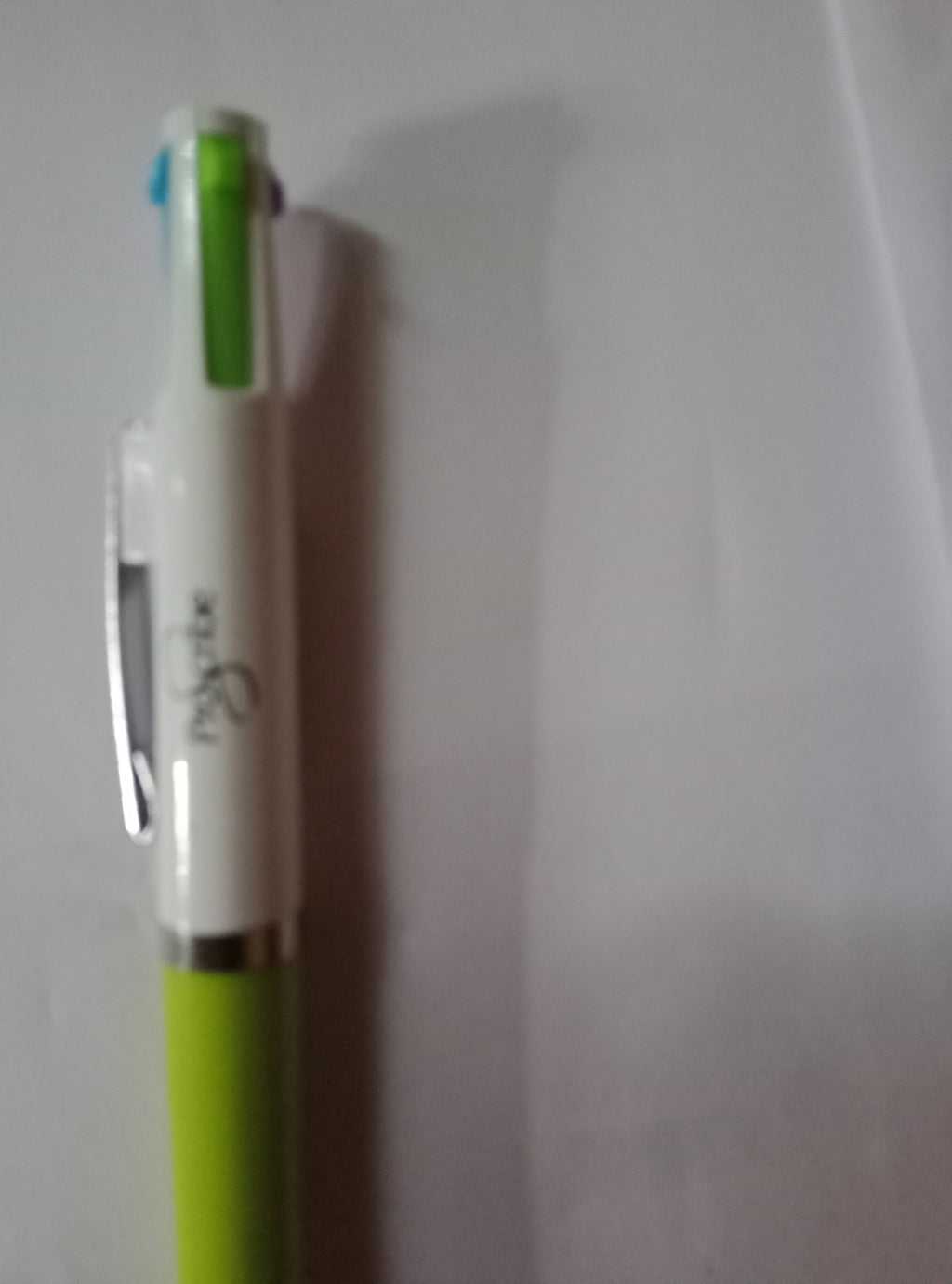 ProScribe ball point pen with red blue green and mauve coloured nibs