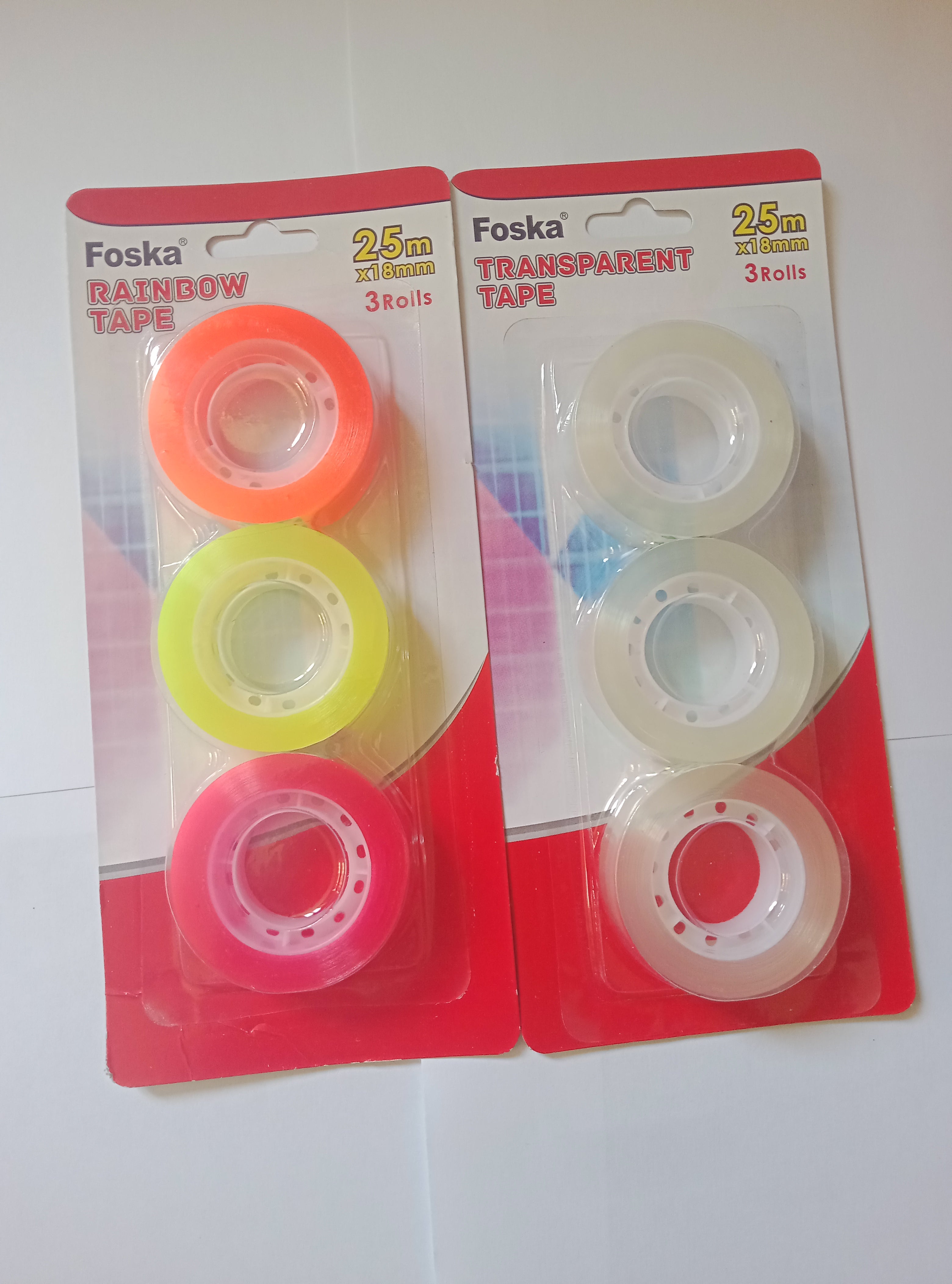 Very adhesive transparent coloured tape/rainbow tape for craft/packaging