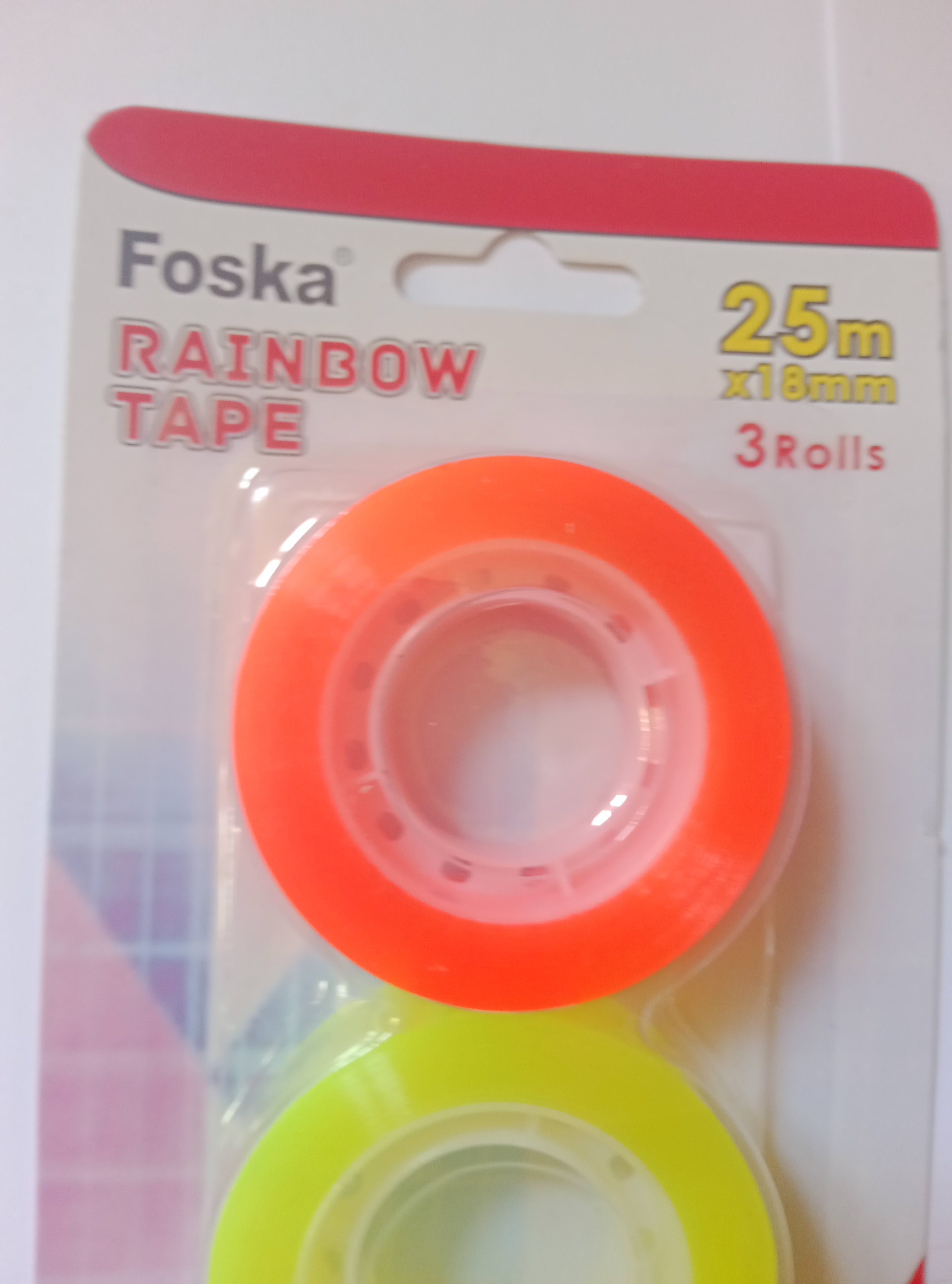 Very adhesive transparent coloured tape/rainbow tape for craft/packaging